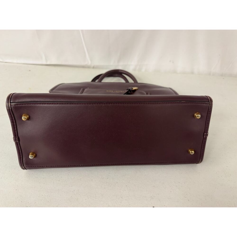 Marc Jacobs Burgundy Leather Madison North South Tote Hand Bag - Picture 12 of 13